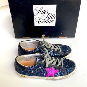 GOLDEN GOOSE Black Galaxy 🌌 Glitter Girls34 Like New with Box Saks Fifth Ave 💖